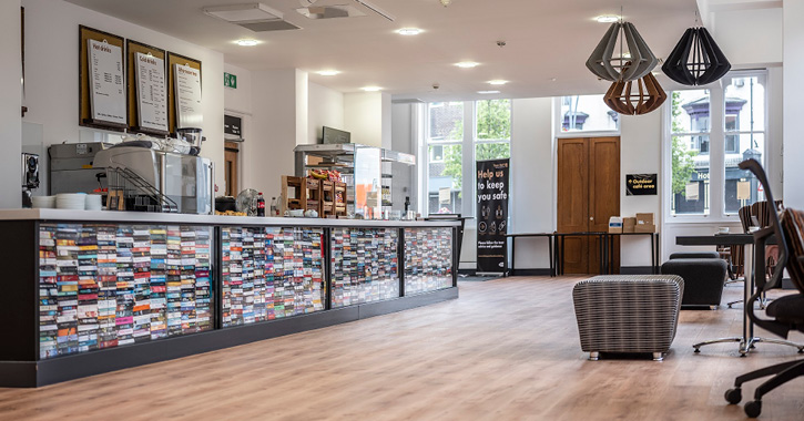 Inside Bishop Auckland Town Hall Cafe